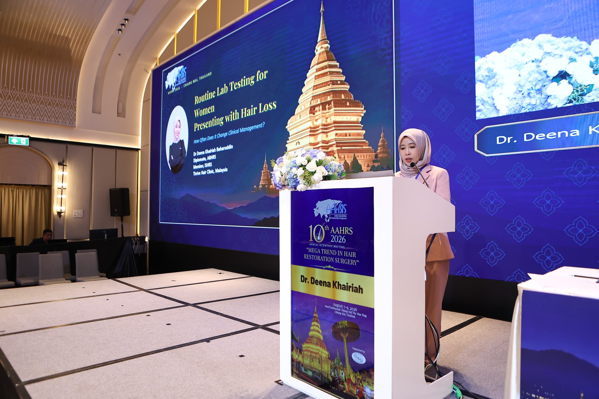 Dr Deena Khairiah presenting at the 10th AAHRS Annual Scientific Meeting 2026 in Chiang Mai, Thailand