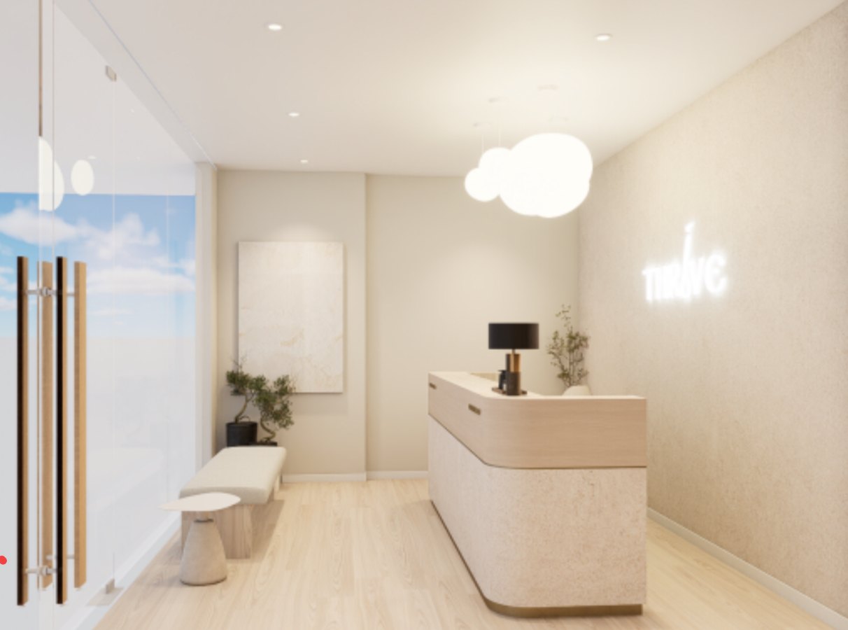 The reception and waiting area at Thrive Hair Clinic, Bandar Sunway